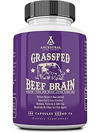 Ancestral Supplements Grass Fed Brain (With Liver) &mdash; Supports Brain, Mood & Memory Health (180 capsules)