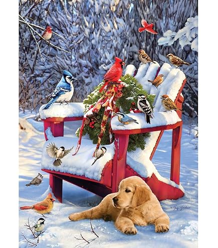 Cobble Hill Puzzle 1000 Pezzi – Uccelli Della Casa Di Campagna, Made In USA - 2