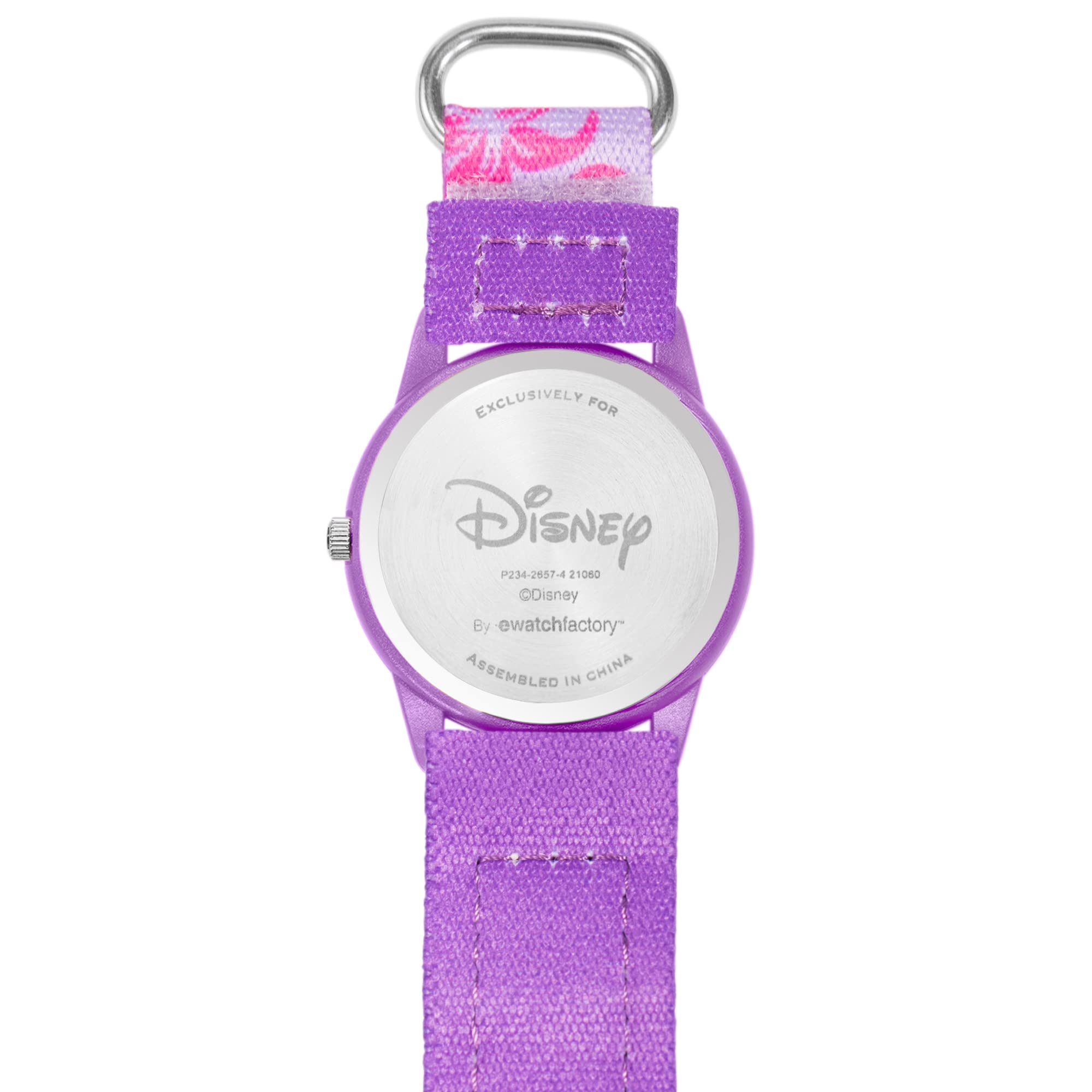 Disney Minnie Mouse Watch for Girls – Adorable Minnie Mouse Watch for Toddlers, Gift for Young Fans – Cute Watches Kids 3-5 with Red Bezel & Multicolor Nylon Strap
