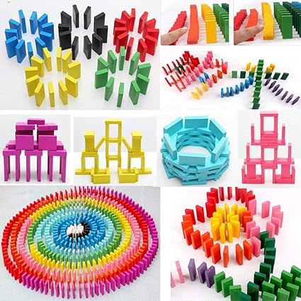 Magicwand 240 Pcs of Colorful Wooden Stacking Blocks Game for Kids