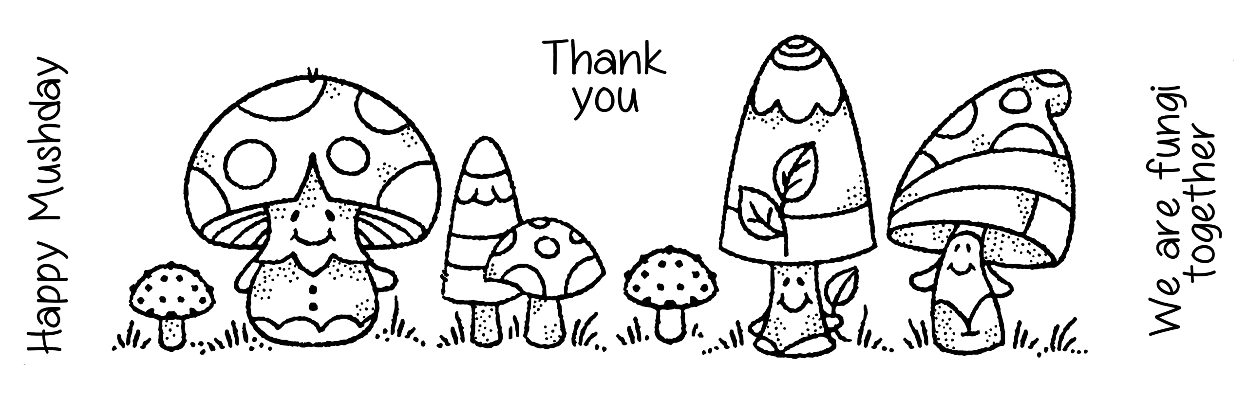 Woodware Francoise Collection-Clear Magic-Mushy Friends-Stamp Set, 8 x 2.6 inches, FRS413