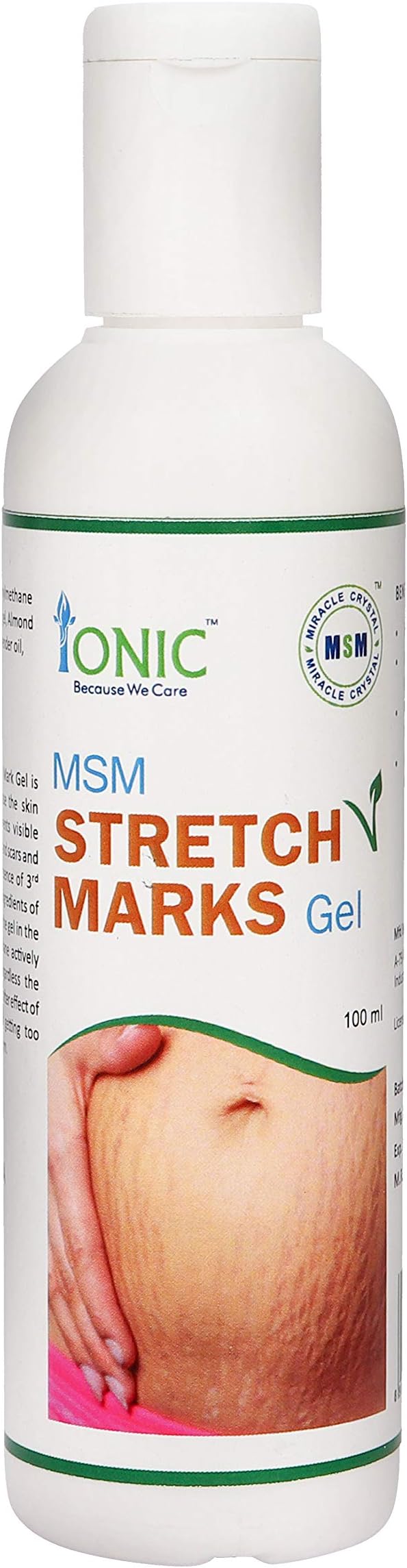 MSM Stretch Mark Gel for GYM & Pergnancy Marks (MSM - Organic Sulfur a Natural Beauty Mineral, 100ml)