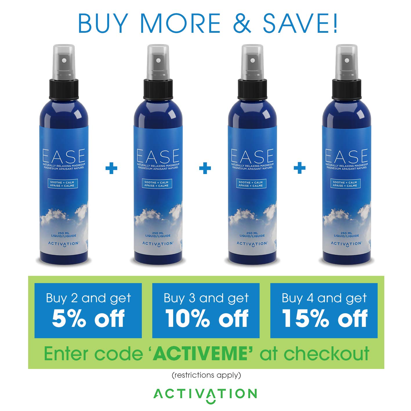 Activation Products Ease Magnesium Spray Pure Magnesium for Joint and