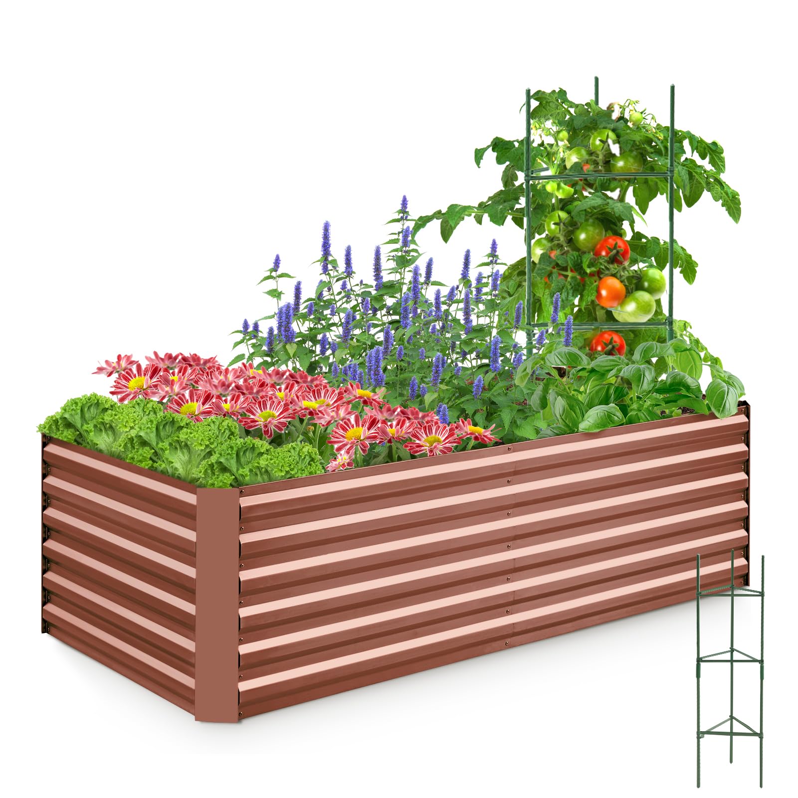 Quictent Galvanized Raised Garden Bed Metal Planter