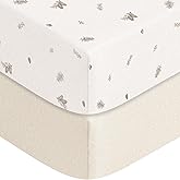 Crib Sheets 2Pack Stretchy Baby Crib Sheets Fitted for Standard Crib Mattress 52"x28" Super Soft Baby Bed Mattress Cover Neut