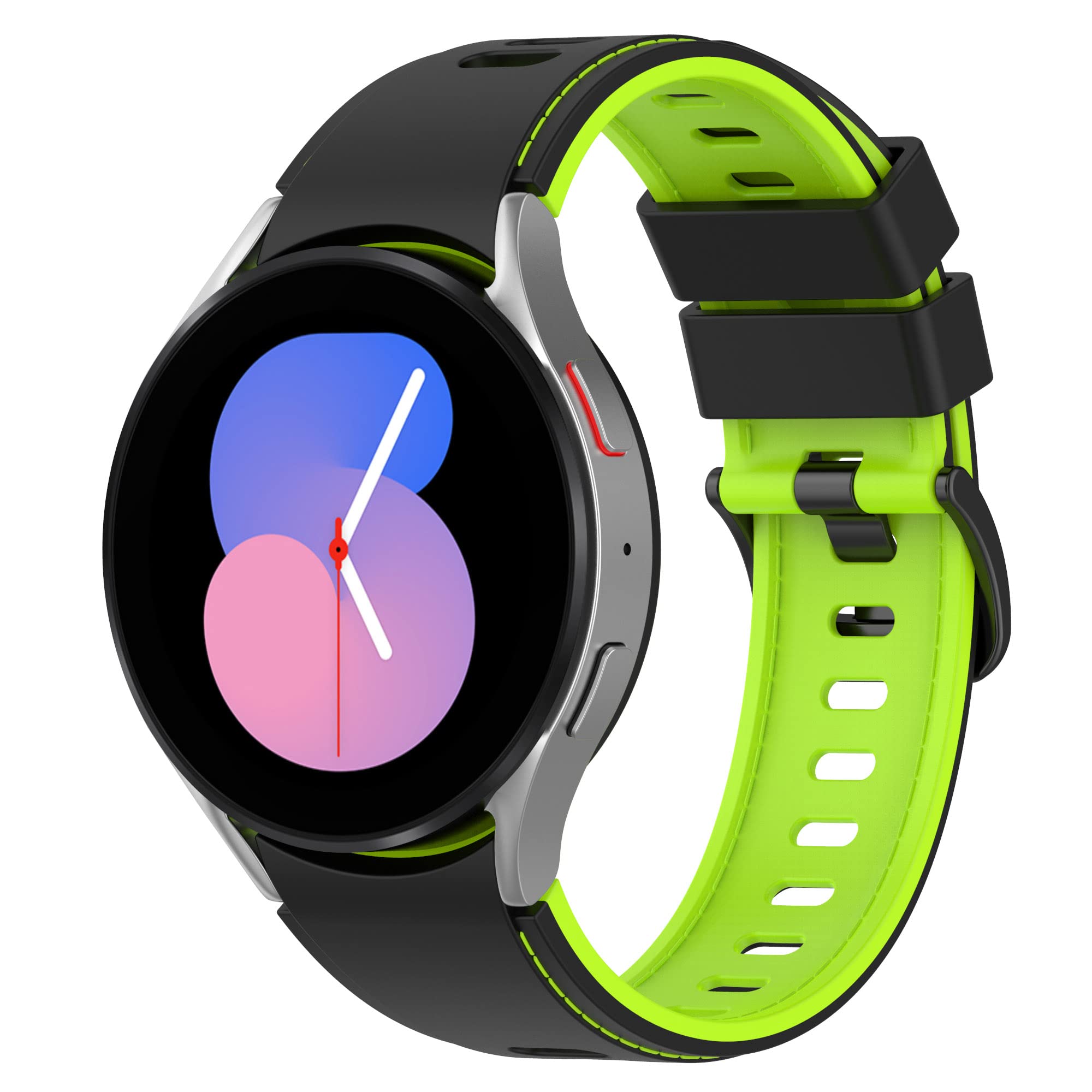 BoLuo Watch Strap for Galaxy Watch 5 Pro 45mm / Galaxy Watch 5 40mm 44mm Band, 20mm Silicone Wrist Strap Bracelet Wristband for Galaxy Watch 4 40mm 44mm /Galaxy Watch 4 Classic 42mm 46mm (black lemon)