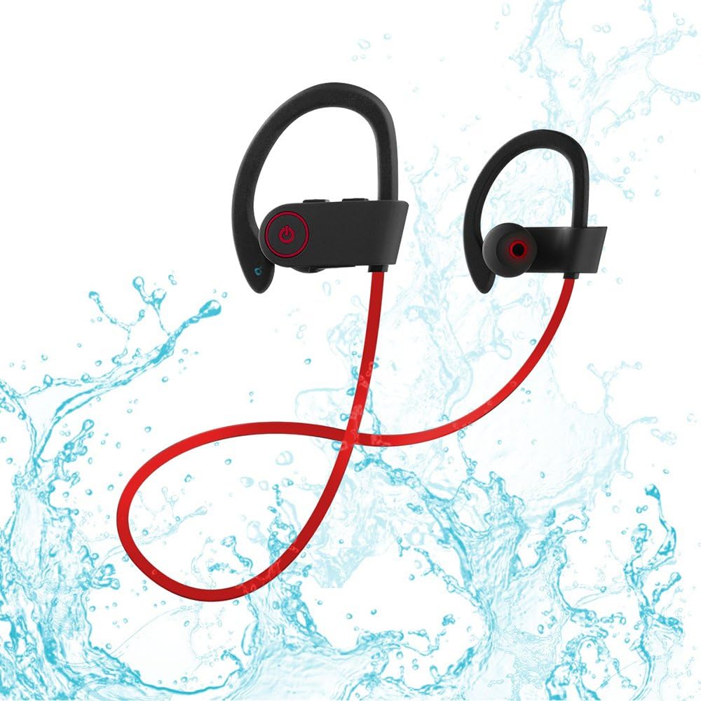 Bluetooth Headphones, Rotuyes Wireless Earphones Sports Headphones with Mic IPX7 Waterproof HD Stereo Sweatproof In-Ear Ear Buds Noise Cancelling Headsets for iPhone X/8/7/7 Plus/6s IOS