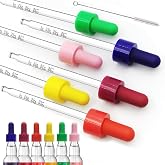 Oxyooh 1ml Glass Dropper for SodaStream Bubly Drops, 6-Pack Pipettes Set | Food-Grade Borosilicate Glass, BPA-free, 1ml Fill Line for SodaStream, Leak-Proof Seal, Easy Clean, Color-Coded, 4.5 inch