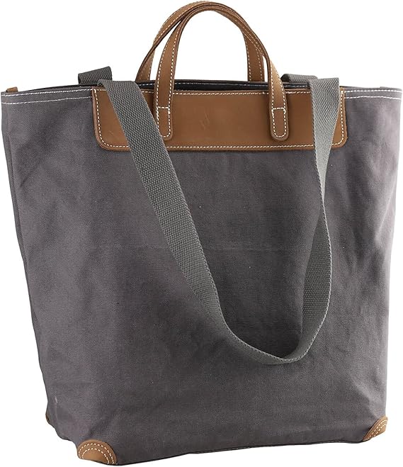Amazon トートバッグ レディス キャンバス メンズ ハンドバッグ ショルダーバッグ Fukuyin 大容量 2 Wayカバン おしゃれ かわいい 軽い 無地 耐磨 帆布バッグ シンプル 斜め掛け 縦長 通勤通学 旅行 誕生日プレゼント グレー トートバッグ