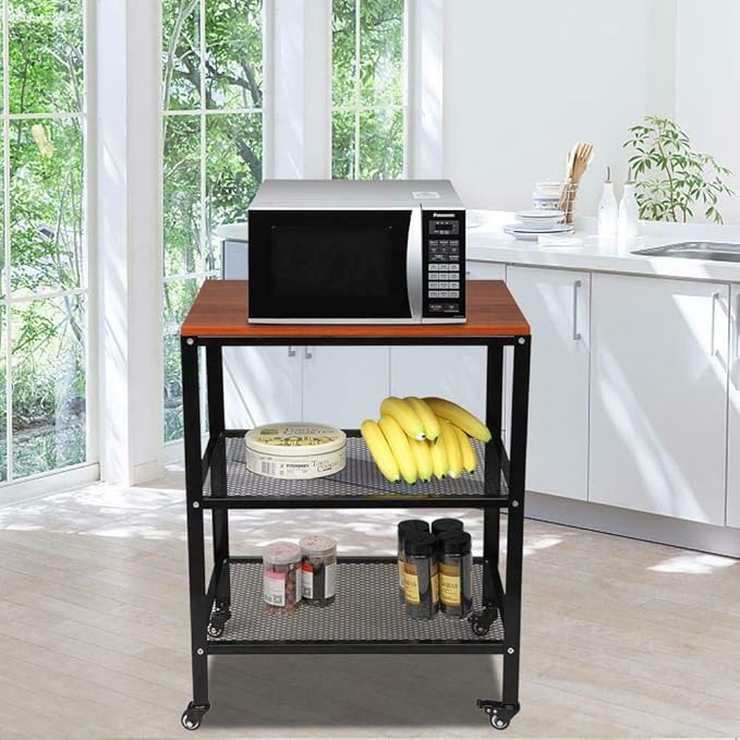 Microwave Kitchen Cart Storage Shelf Toaster Oven