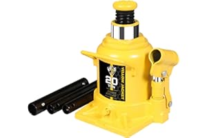 YELLOW JACKET 20 Ton Low Profile Bottle Jack, Welded Hydraulic Stubby Jack(40,000 LBs)