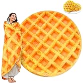 Waffles Blanket, Tortilla Blanket for Adults and Kids, Funny Food Throw Blanket, Novelty Gifts for Everyone, Soft Throw Blanket for Bed Couch or Travel - 71 inchs Waffle