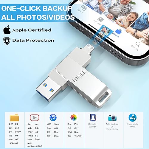 Macbook Pro MFi Certified 128GB Flash Drive For IPhone Lightning
