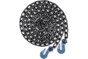 AYMMIC 5/16'' Transport Chain, 12' Binder Chain,Grade 70,Tow Chain with Clevis Grab Hooks,4,700 Lbs Breaking Strength,for Secure Heavy Loads to A Truck Or Flatbed Trailer (1pcs)