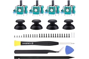 Ikpek 4 Pack Joystick Replacement for PS5 Controller, 3D Analog Sensor Module Thumb Sticks Replacement Part with Thumbsticks Repair Screwdriver Kit for Playstation 5 DualSense Controller