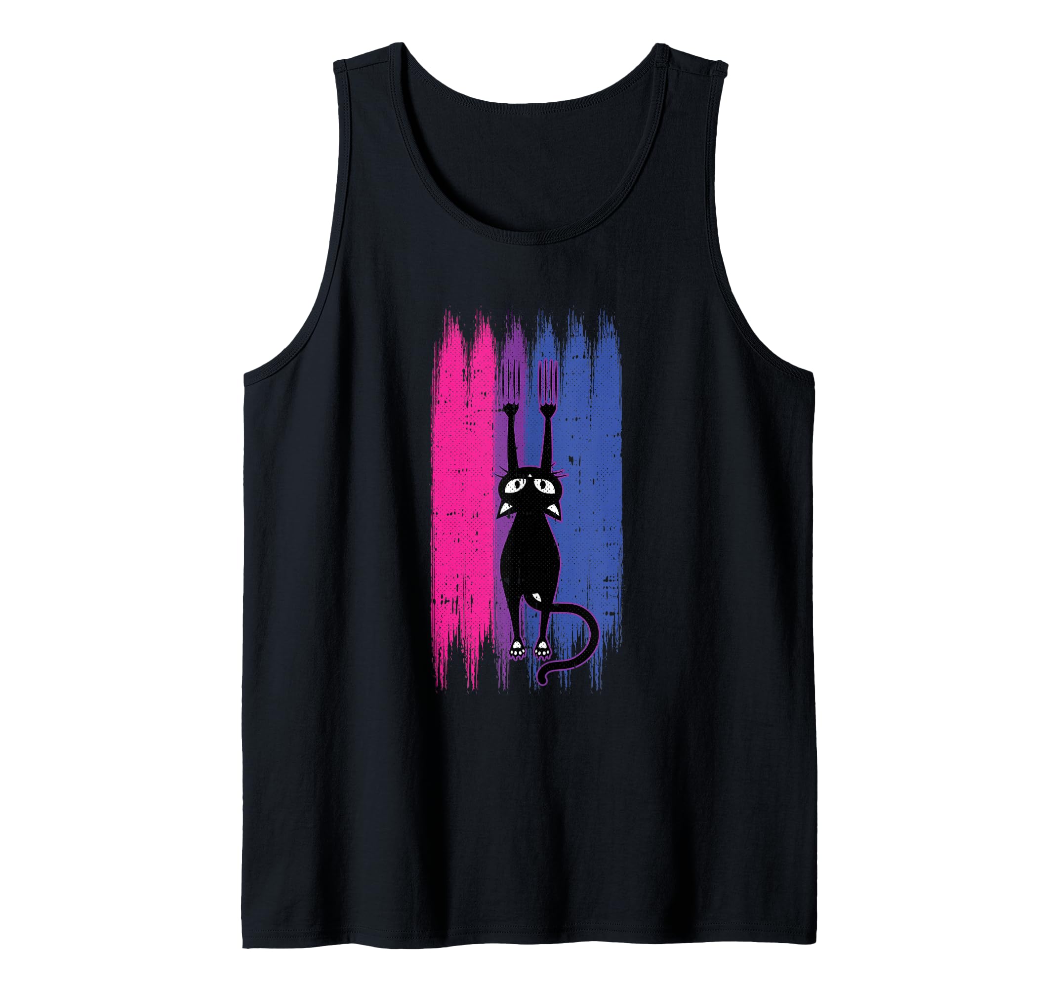 Cat Scratching Bisexual Pride Cute Kitten Kitty LGBT-Q Ally Tank Top