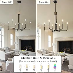 ZemSum 6-Light Modern Farmhouse Chandelier, Black