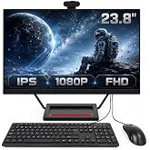 MECHAZER All-in-One PC 23.8" IPS, Wireless Charging Base &amp; Webcam | PC Core i5,16GB RAM 512GB SSD with Keyboard &amp; Mouse,Wi-Fi 6 Bluetooth 5.3 HDMI, VGA, USB 3.0 x2 for Home Office Study