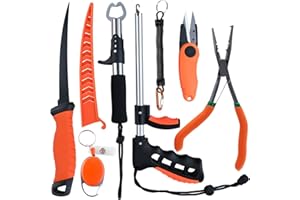 SPEEDWOX Fishing Pliers With Line Cutter, Hook Remover, Crimping Tool, Saltwater Gear, Line Clippers, Pistol Grip Split Ring