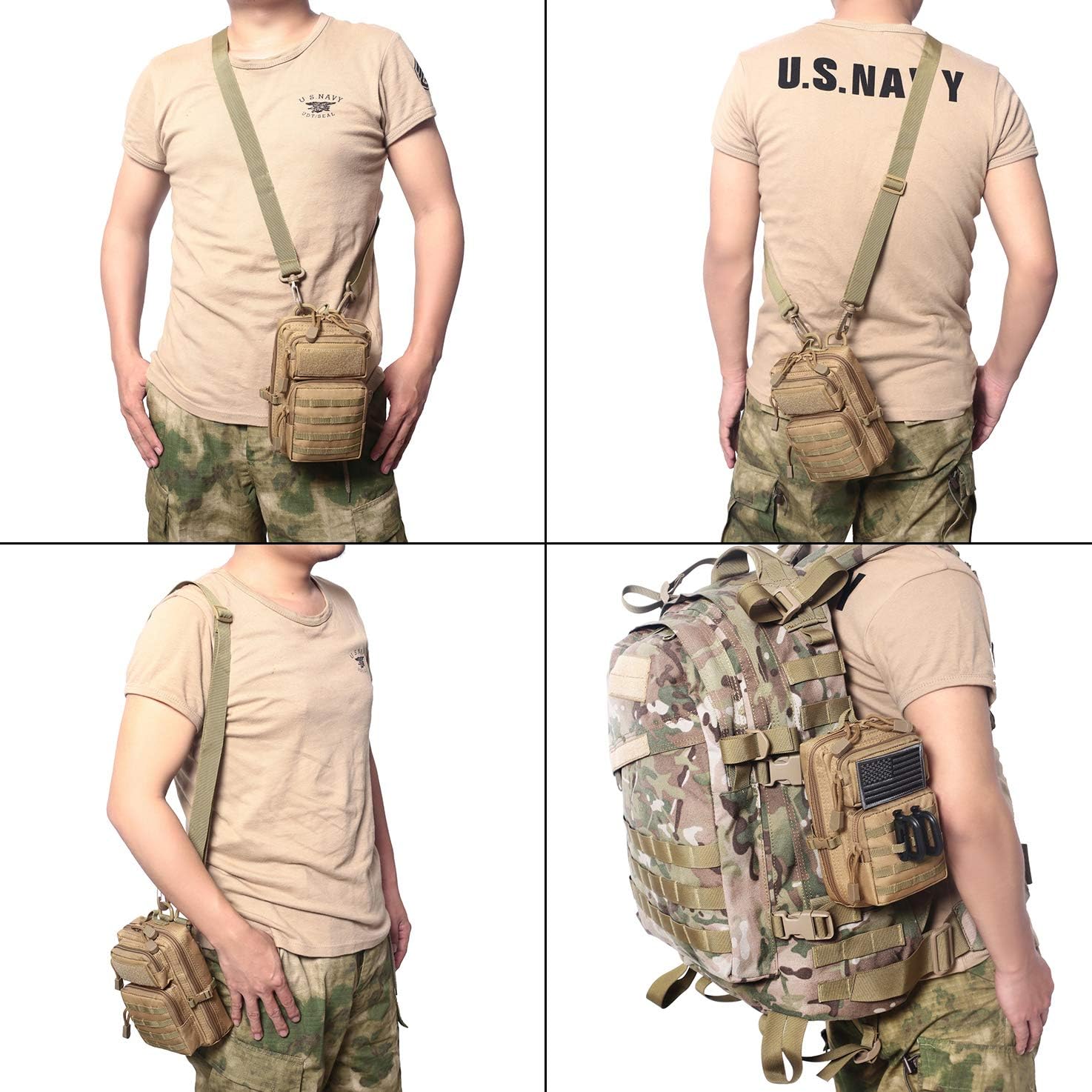 Tactical Molle Compact EDC Tool Pouch (Black) : Sports & Outdoors