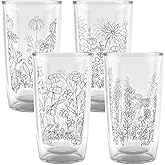 Tervis Wildflower Crystal Collection Made in USA Double Walled Insulated Tumbler Travel Cup Keeps Drinks Cold & Hot, 16oz - 4pk, Assorted