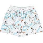 BOOMLEMON Mens Mesh Graphic Print Shorts Casual Fashion Cool Shorts Retro Active Gym Streetwear Short Pants