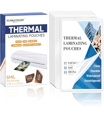 10 Mil IBM/Data Card Laminating Pouches 2-5/16" X 3-1/4" - 500 Pack With Rounded Corners