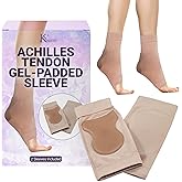 Kami-So Gel Achilles Heel Pad | Great for Achilles Tendon Support | Ideal for Ice Skating, Figure Skating | Tendon Protector w/Gel Pad | All-Day Wear w/Minimal Friction | 2 Sleeves Included