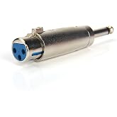 Devinal Professional 6.35mm 1/4 Inch Mono Male Plug to 3 Pin XLR Female Jack Stereo Audio Microphone Adapter Converter Connector