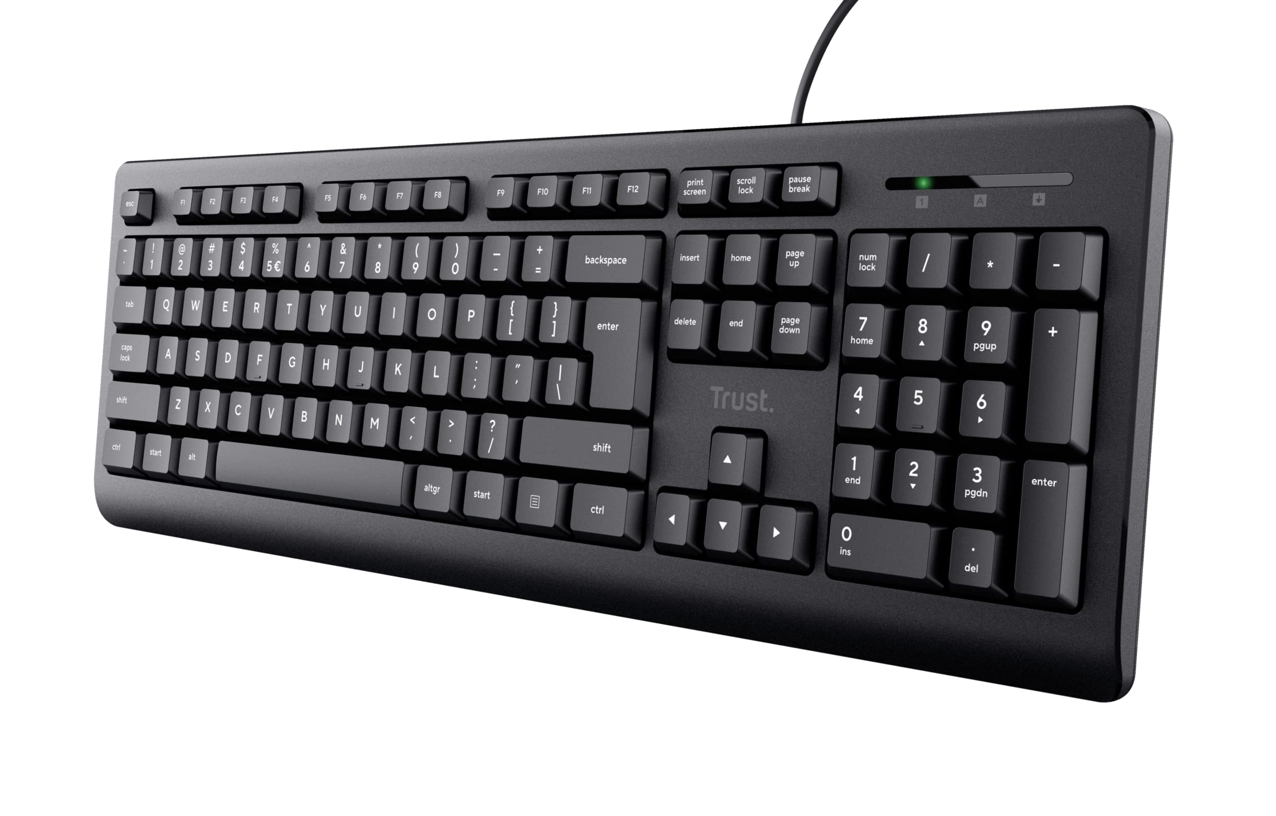 Trust Primo Tastatur, Deutsches QWERTZ-Layout, Flüssigkeitsgeschützt, leiser Tastenanschlag