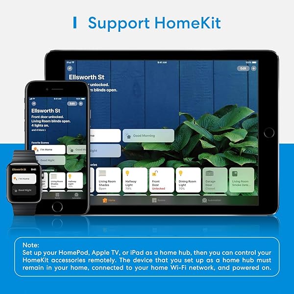 Enchufe Inteligente con 2 Tomas 2 en 1 Enchufe Compatible con Apple HomeKit Alexa Google Assistant y SmartThings Control Remoto Temporizador Smart Plug meross Paquete de 2
