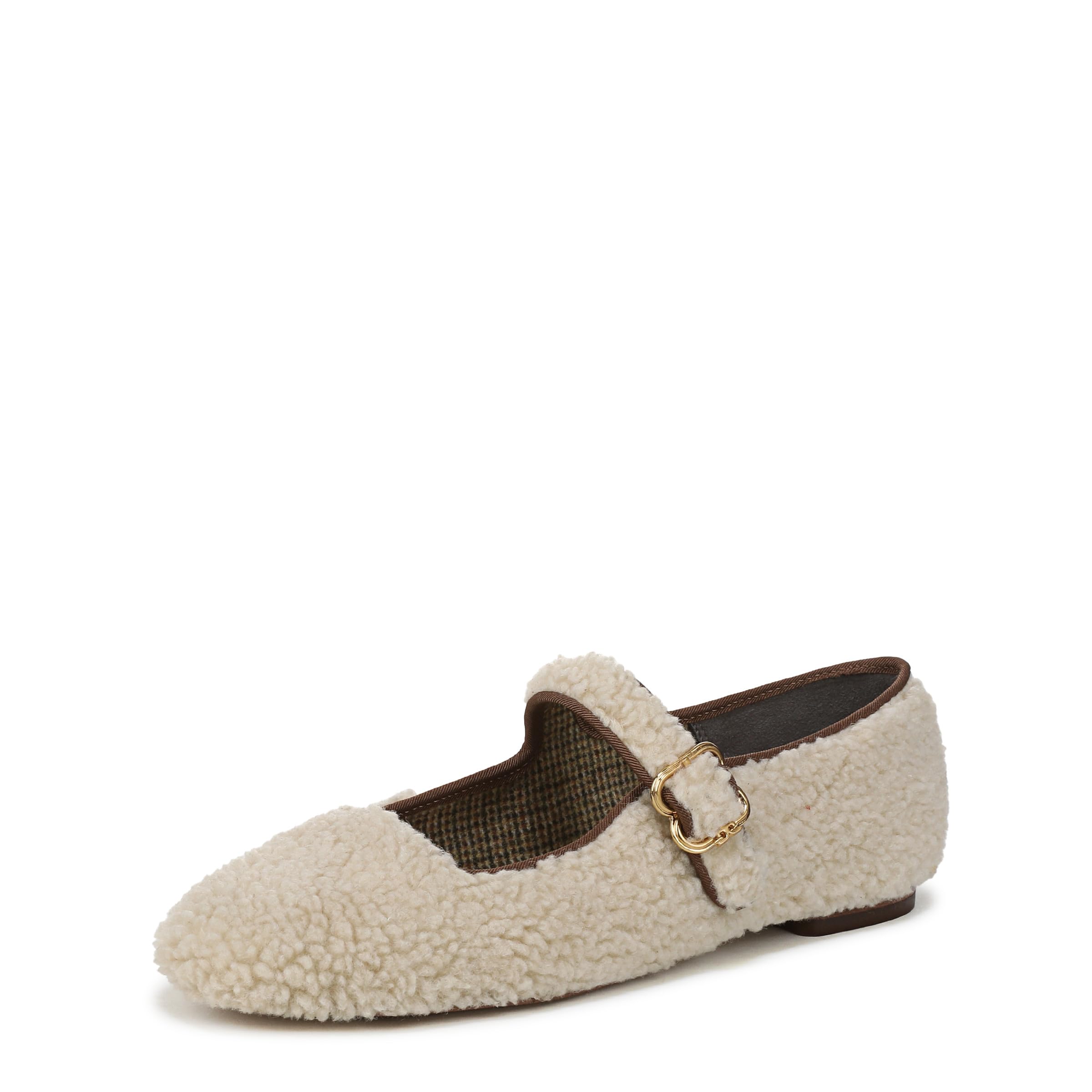 Sam Edelman Women’s Michaela Mary Jane Flat Natural Fur