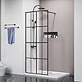 Goodyo 34" X 72" Shower Door Clear Tempered Glass Framed Shower Screen Walk-in Black Finish