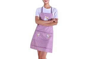 Chef Apron with Pockets for Women,Cute Adjustable Kitchen Apron for Restaurant Cake Cooking Baking Gardening,Home and Kitchen