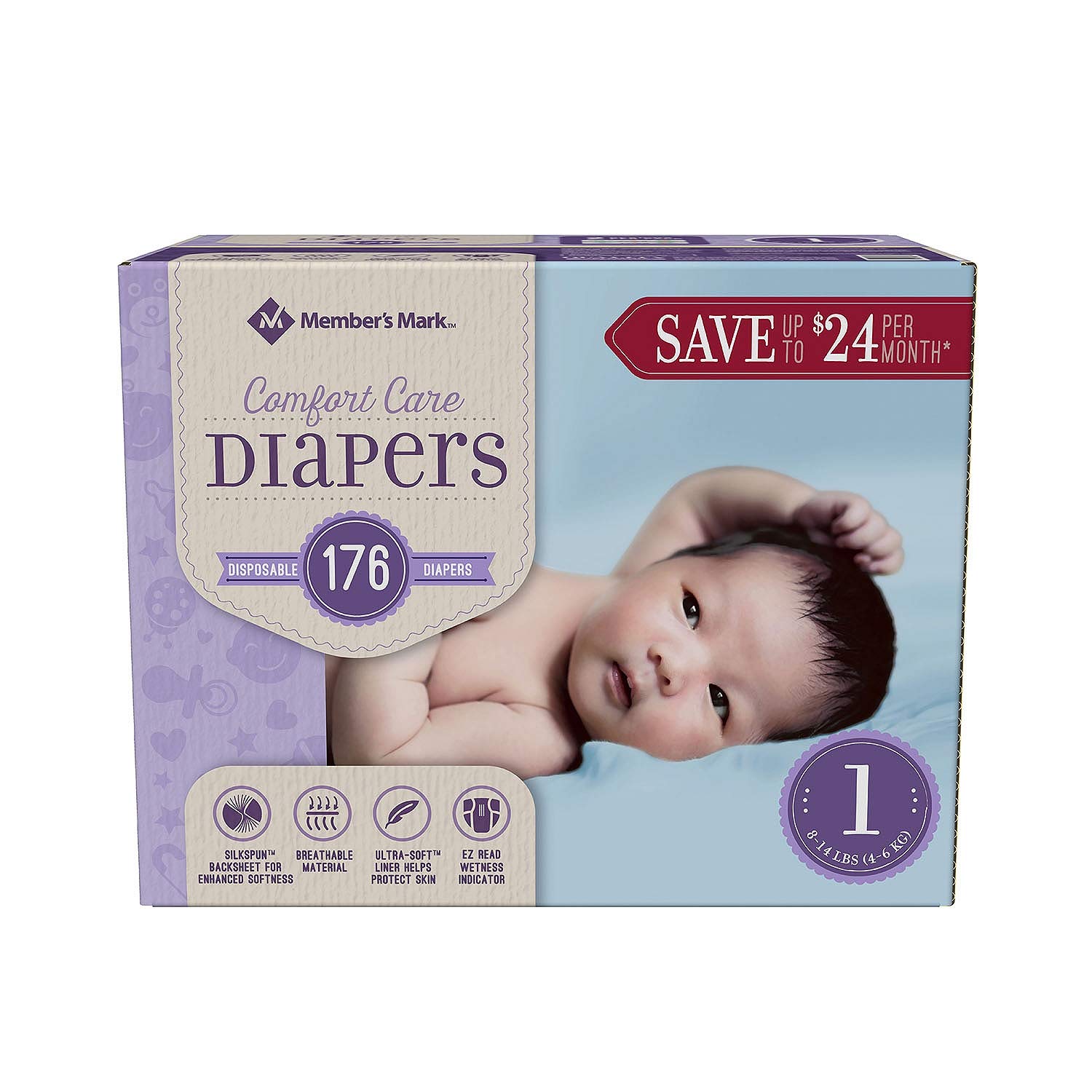 member's mark 108 newborn diapers