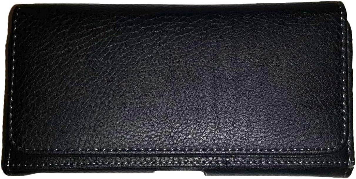 axelens Universal Horizontal Pouch Case Synthetic Leather For Cellphone Up to 6 Inch With Belt Loop - BLACK