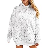 Fisoew Womens Hoodies Oversized Floral Sweatshirts Casual Long Sleeve Pullover Loose Fit Drawstring Hooded Tops