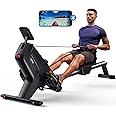 Magnetic Rowing Machines for Home (R05), Water Rowing (R10), 16 Levels of Quiet Resistance Foldable Compact Rowing Machine 350 LB Weight Capacity with Bluetooth, App Supported, Tablet Holder