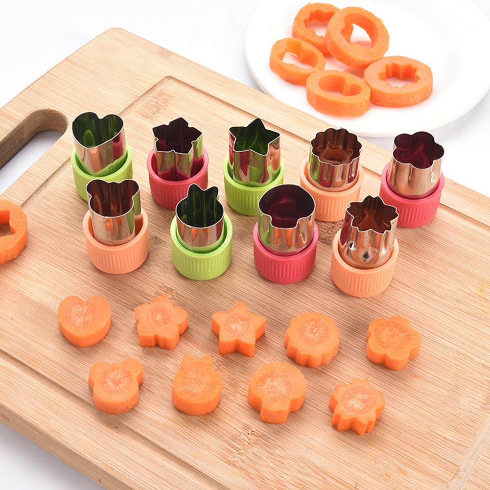 Pocomoco Kids Kitchen Knife Set Children Safe Cooking Plastic Knives Set with Kids Apron, Cut-resistant Gloves (Ages 6-12), Vegetables Cutters Perfect for Fruit, Bread, Cake, Lettuce, Salad (Pink)