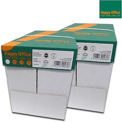 Happy Office Papel para imprimir 5000 folios A4 80 g/m²: Amazon.es ...