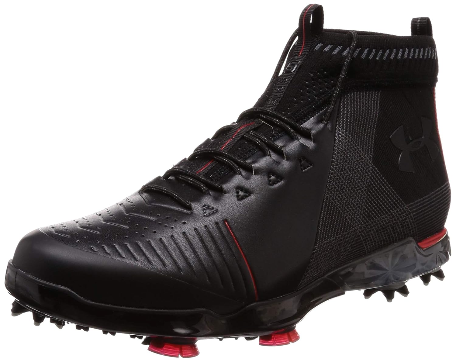 Under Armour Men's Spieth 2 Mid GT Golf Shoe, Black (001)/Spice Red, 10