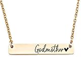 Godmother Bar Necklace Gift Baptism Gift Godparents