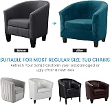 Topchances Tub Club Chair Cover Velvet Stretch Sofa Slipcover with Cushion view 4