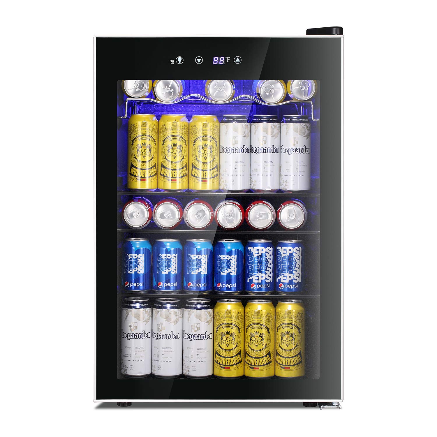 Beverage Refrigerators Kitchen Dining Office Or Bar Antarctic Star Beverage Refrigerator Cooler 120 Can Mini Fridge Glass Door For Soda Beer Or Wine 4 5cu Ft Glass Door Small Drink Dispenser Machine Touch Screen