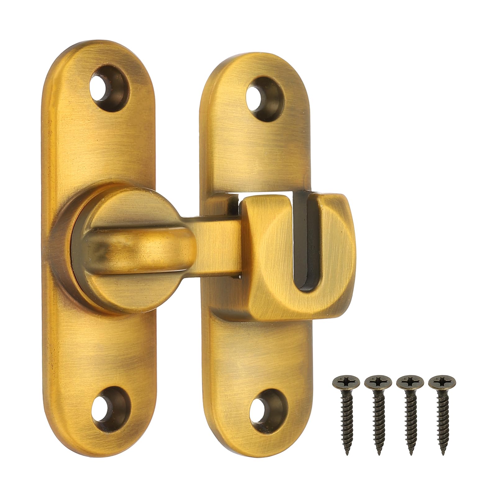 PATIKIL 1 Pack Flip Sliding Door Latch Safety Bar Gate Lock Hardware for Cabinet Bathroom Bedroom Garden, Yellow