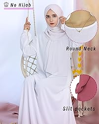 Zofocy Solid Color Women Abaya Modest Muslim Prayer