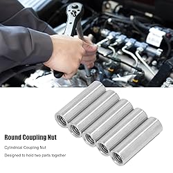 5 Pcs Round Coupling Nut M12 x 1.75 Female Thread