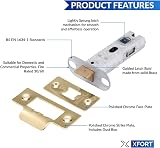 XFORT Tubular Latch Polished Brass 75mm 2 Pack for Internal Doors view 3