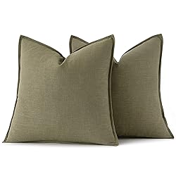 MIULEE Decorative Linen Euro Sham Pillow Covers