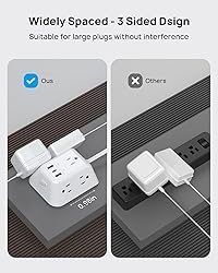 TROND Flat Extension Cord 10ft, Ultra Thin Flat